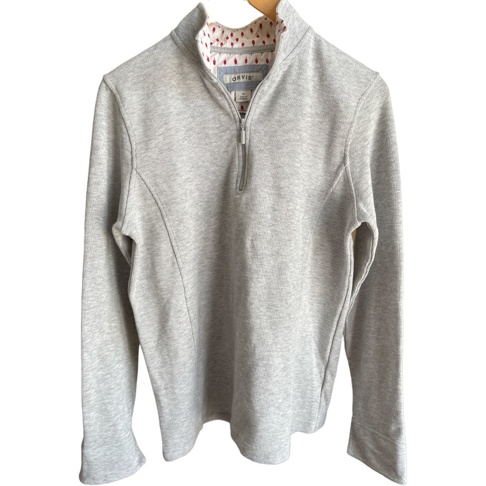 Orvis Sweater Adult Medium 1/4 Zip Pullover white Casual sweater size M